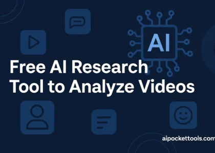 Free AI research tool to analyze videos banner with AI chip and icons